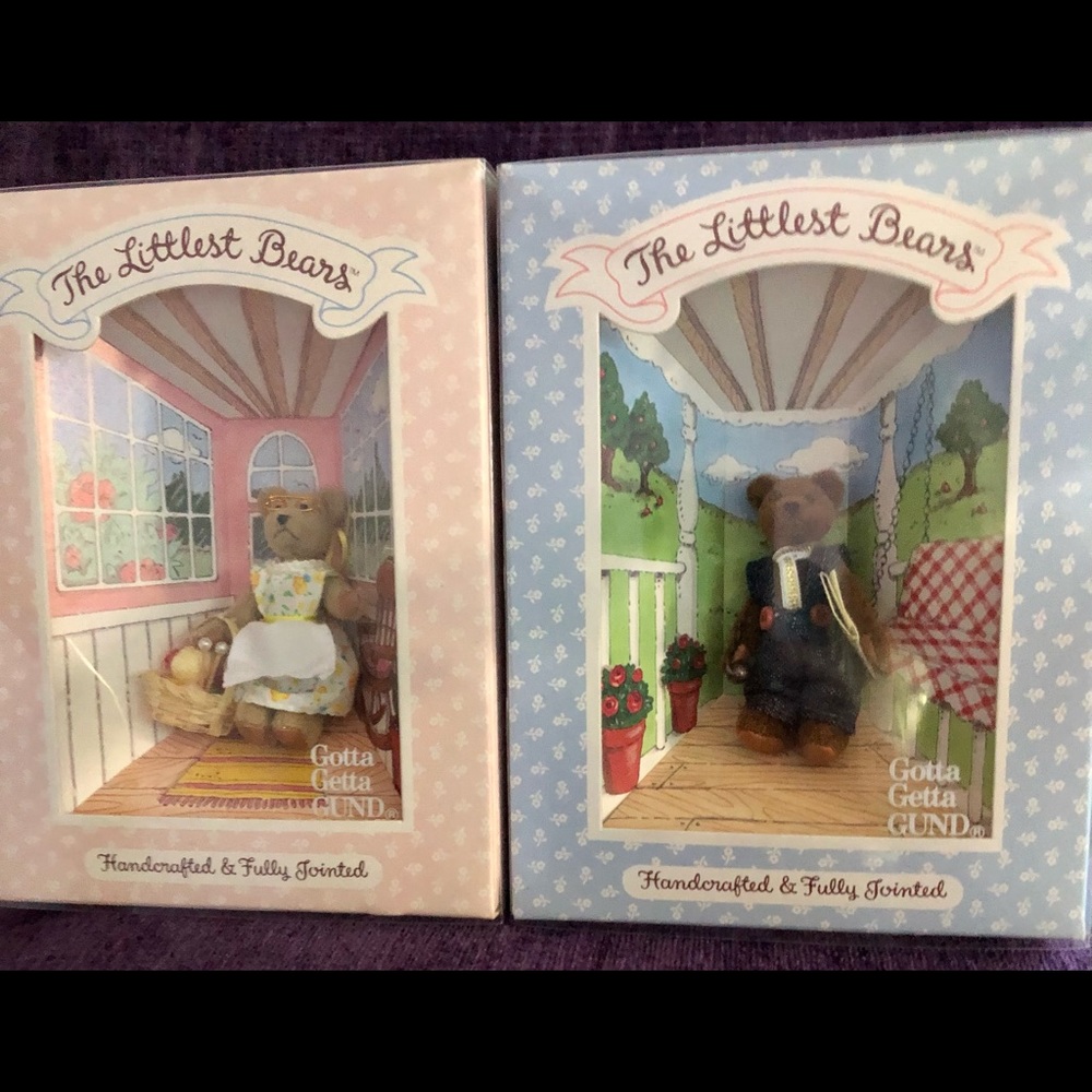 Vintage Gund The Littlest Bears. Set of 2, Grandmother & Grandfather NIB.